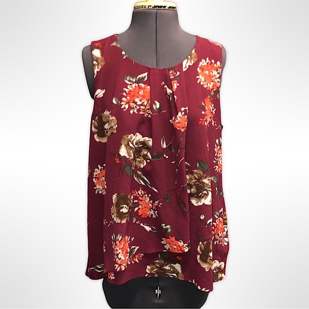 Faith & Joy Los Angeles Floral Sleeveless Blouse